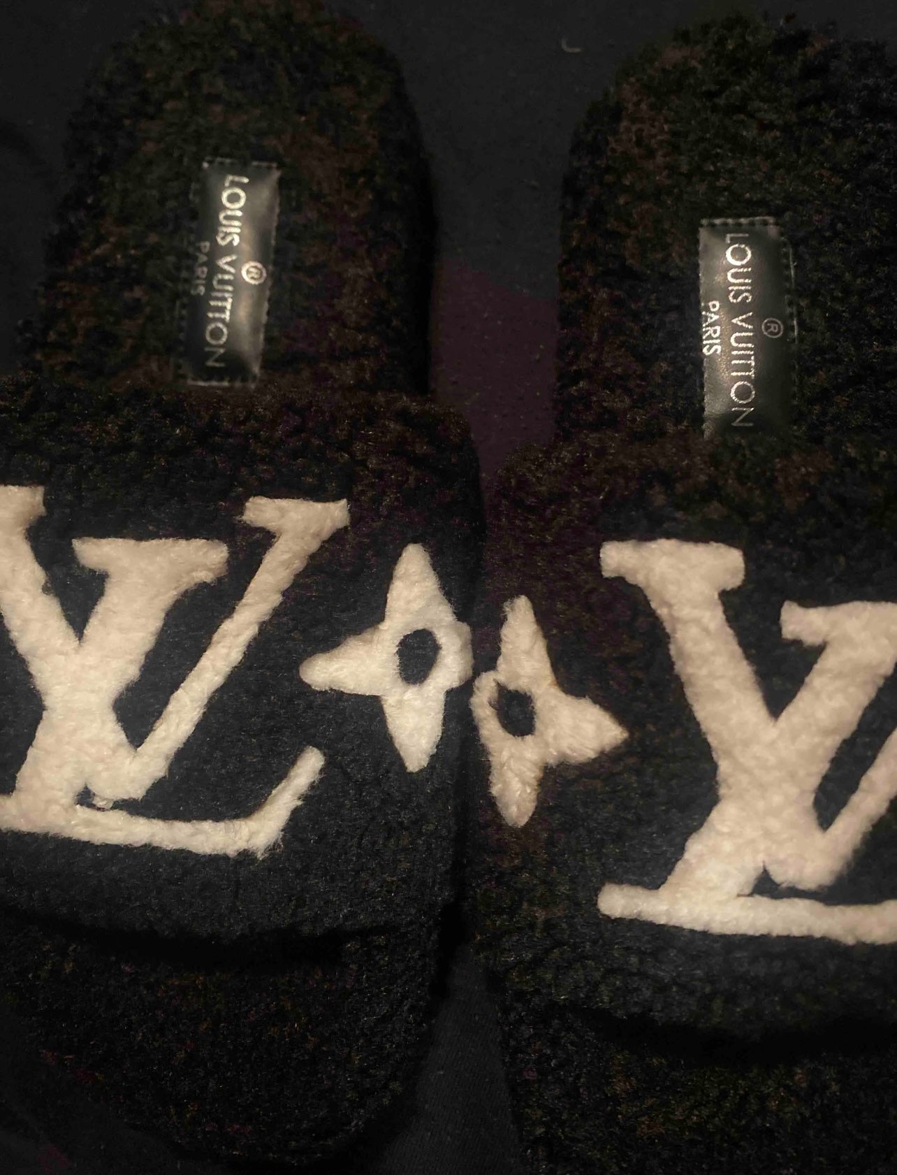 LV fur sandals